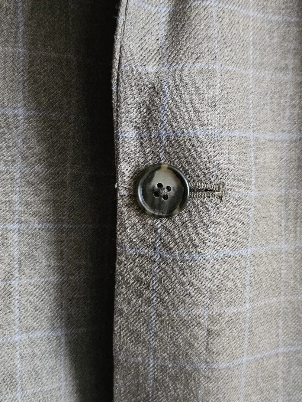 Haspel Olive Green Windowpane Silk Wool Sport Coat Blazer Men's 42L